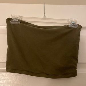 Army green tube top from Garage